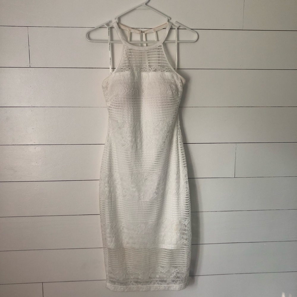 Guess- beautiful white lace bach or grad dress